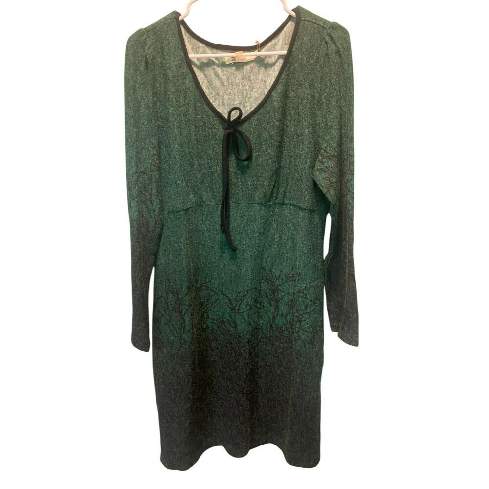 Elegant Green Long Sleeve Dress